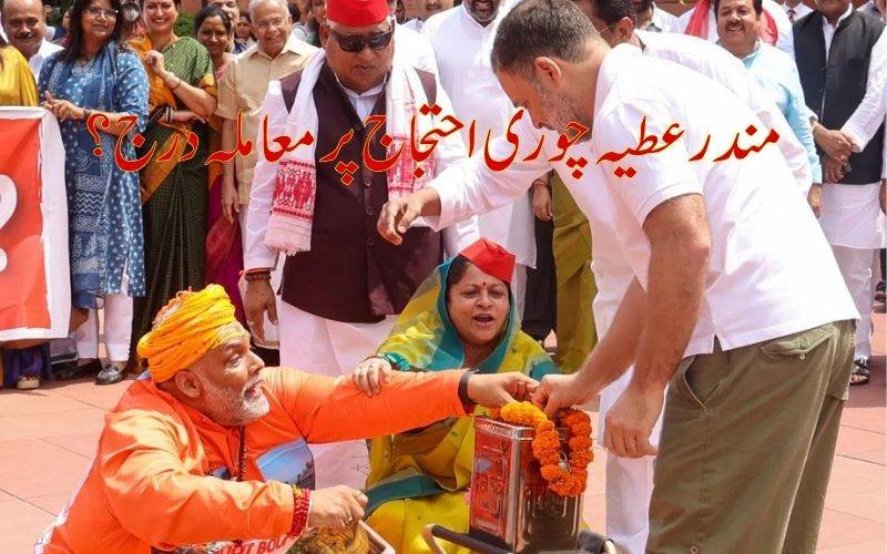 رام مندرعطیہ چوری معاملہ پراحتجاج۔ راہل گاندھی،پپویادو کے خلاف پولیس میں شکایت درج